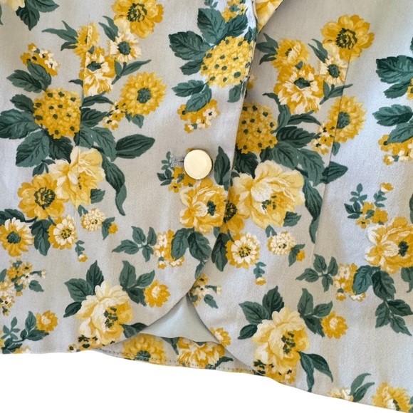 Janie and Jack Blue yellow Floral Jacket Girls Size 4 - Picture 2 of 5